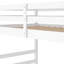 Lit simple au-dessus d'un lit superposé blanc, fabrication de la structure, pour une qualité de longue durée, garde-corps sur toute la longueur, s'adapte à la structure en pin des matelas, contrôle de la qualité, standard