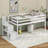 Twin Loft Bed, Wooden Low Loft Bed With Stairs-109706898