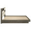 King Bookcase Bed, Grey Oak Finish, Contemporary Design For Bedroom Space Utilization Bed With Headboard, Modern Interior Setup
