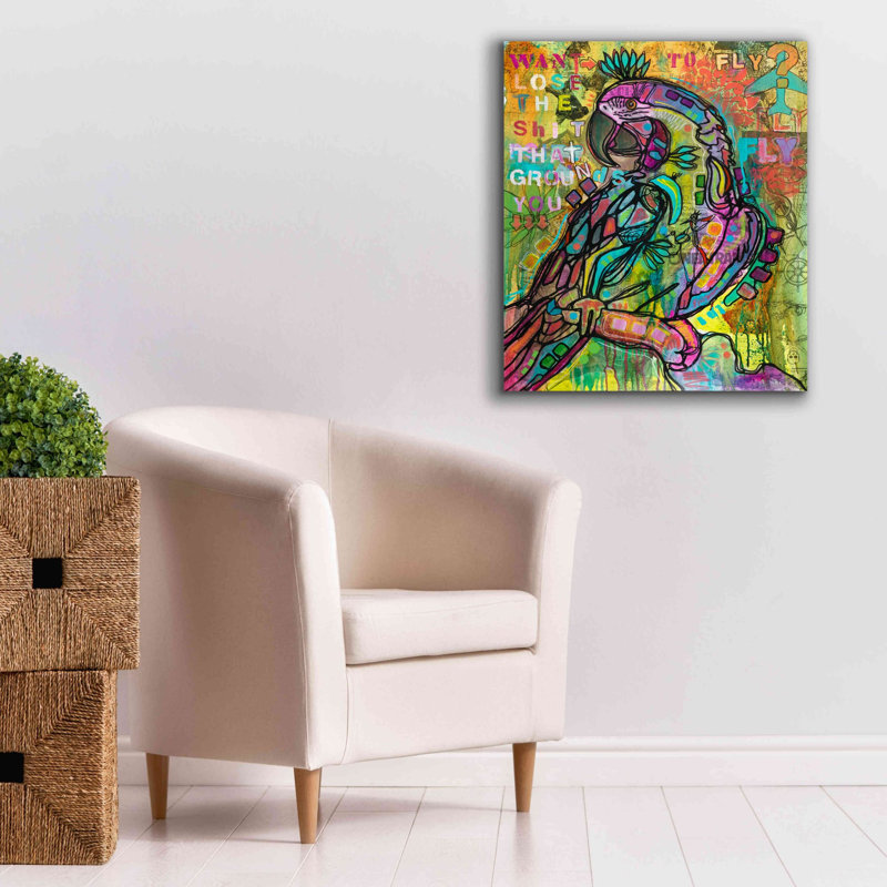 «Want to Fly» par Dean Russo, art mural sur toile, H 30 po x l 26 po x P 1,5 po