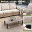 6-Piece Outdoor Patio Conversation Set, 3-Seater Sofa, 2 360° Swivel Rocking Armchairs, 2 Ottomans & Adjustable Coffee Table, Steel Frame with Wood-Grain Heat Transfer, Olefin Cushions for Patio, Backyard, Porch & Poolside