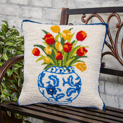 Coussin décoratif intérieur / extérieur Chinoiserie Tulips