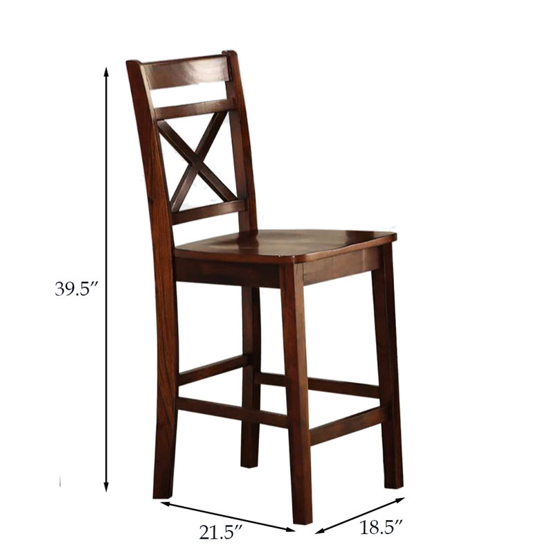 Chaises en cerisier à hauteur de comptoir 2 pièces avec finition élégante et option tendance