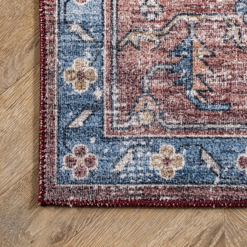 Zena SpinClean Medallion Machine Washable Area Rug, Runner 2'6" x 10'