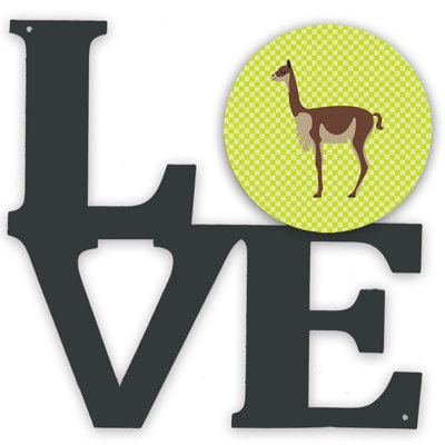 Décoration murale vicugna ou vicuna en métal love