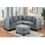 Mobilier de salon capitonné à coins en lin et coussins cloutés 1pc
