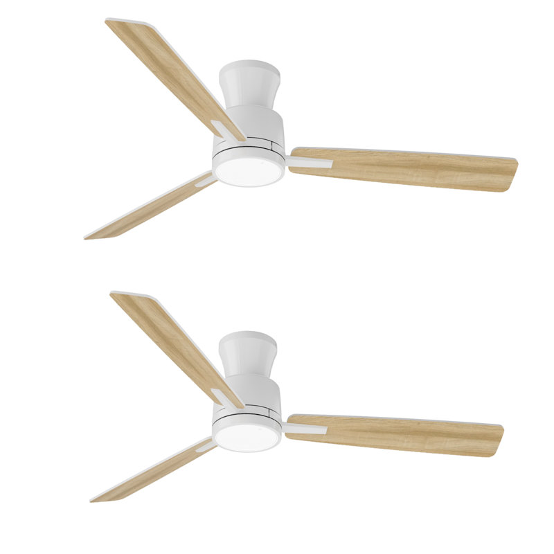2pcs 52 Inch Ceiling Fan With Light, White