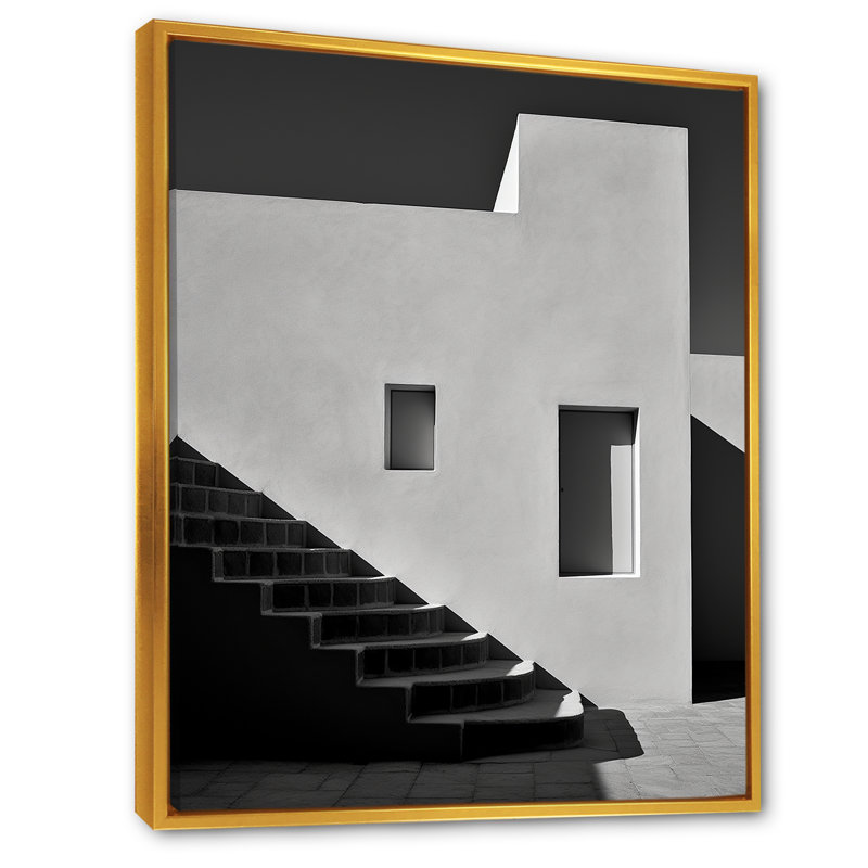 Hôtels, loges, mimalisme, paysage, Cadre flottant doré, H 44 po x l 34 po x P 1,5 po