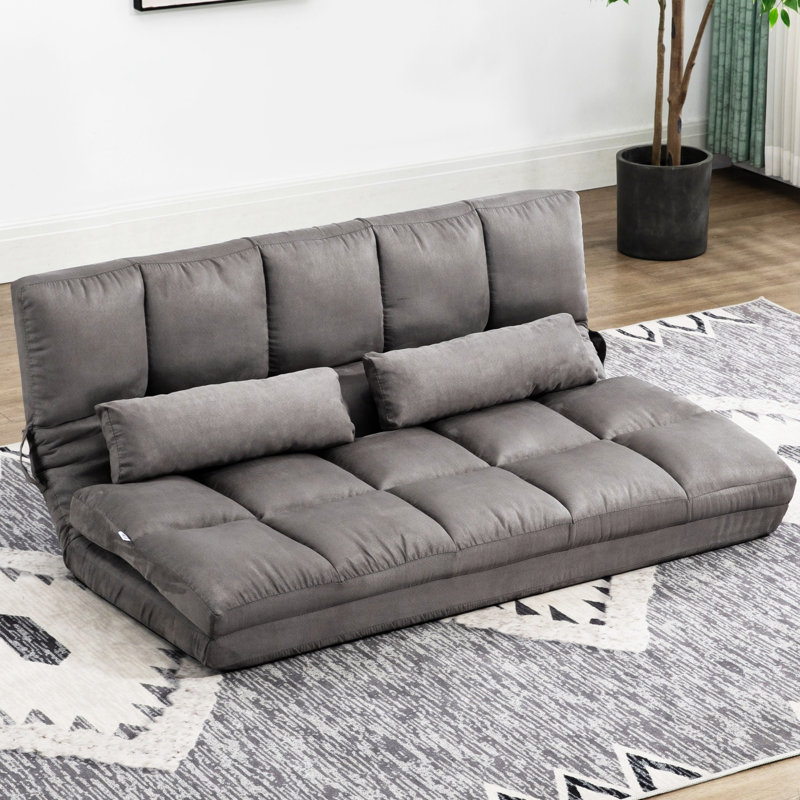 Fauteuil convertible, H 23,5 po x l 51,25 po x P 28,75 po, Polyester gris foncé