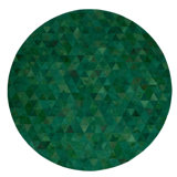 Trilogia Leather Geometric Area Rug in Emerald