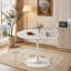 Table de salle à manger ronde blanche avec piédestal-1992621593-1983021346