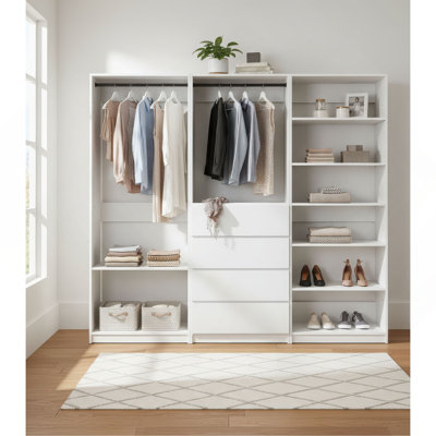 Prosper White Freestanding Walk In Wood Closet System
