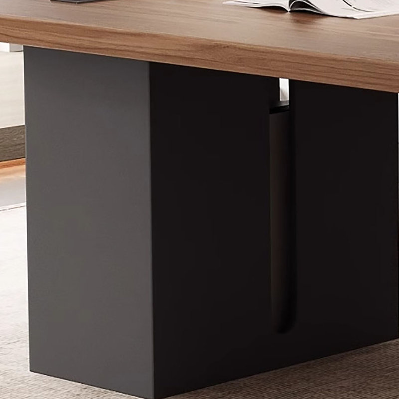 Bureau d'ordinateur moderne en bois massif, H 29,5 po x l 55,1 po x P 27,6 po