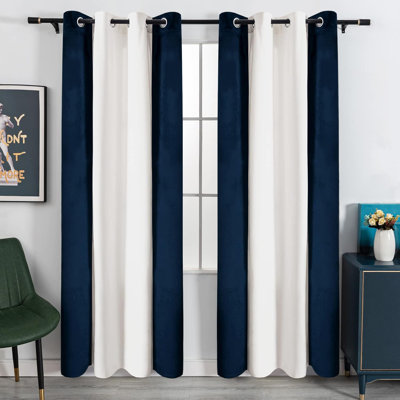 Rideaux en velours patchwork obscurcissant avec œillets pour chambre et salon
