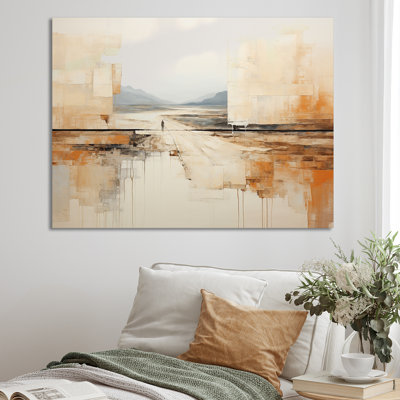 " Abstract Beige Brown Road Collage I "