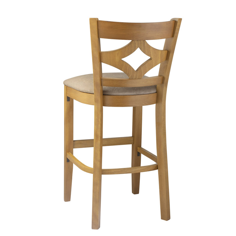 Tabouret de bar et de comptoir Stahr, Cerisier, Tabouret de bar (assise de 30 po de hauteur), Beige