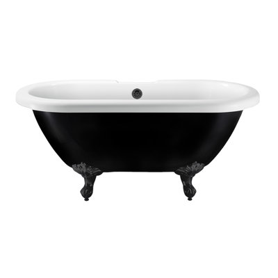 59" Streamline Clawfoot Soaking Acrylic Bathtub