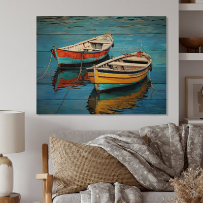 Bateau de pêche, mélodie III sur bois