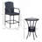 Rattan Wicker Bar Set For 3 PCS With Ice Buckets, Patio Furniture With 1 Bar Table And 2 Bar Stools For Poolside, Backyard, Porches