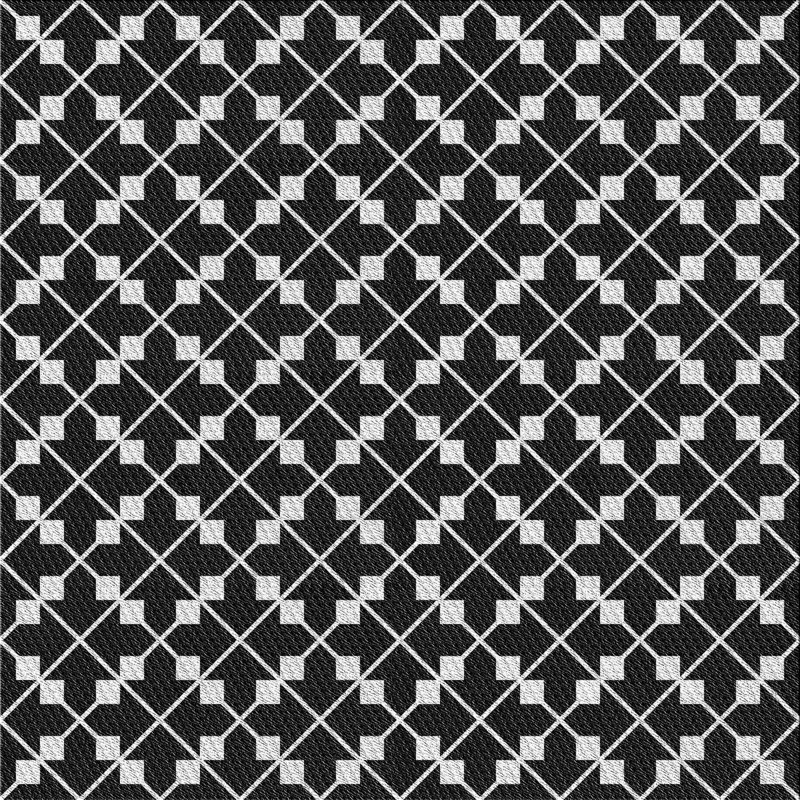 Tapis noir à motif géométrique Knopp, Carré 7 pi