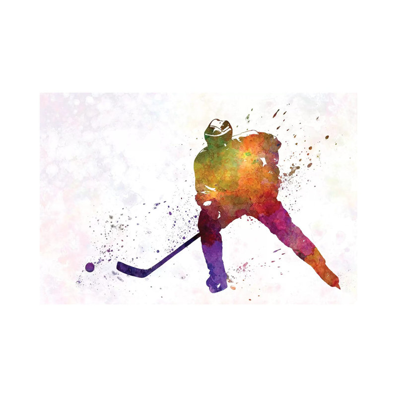 «Hockey Skater V» par Paul Rommer, reproduction d'art sur toile tendue, H 12 po x l 18 po x 1,5 po