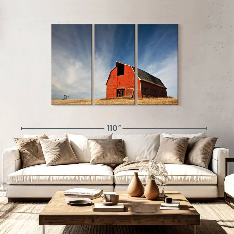 Lilie Old Red Barn In Alberta, 48" H x 74" W