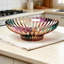 Grand bol à fruits en cristal avec motif floral élégant - Décoration de cuisine durable sans plomb pour les fruits, les collations et la présentation de la maison-1828008607