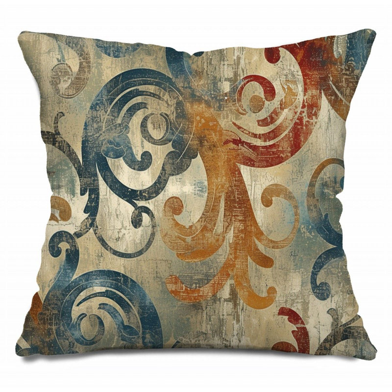 Coussin décoratif cachemire, coussins bohémiens, H 26 po x l 26 po