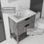 Meuble-lavabo autoportant 24 po avec lavabo, tiroir en céramique, contreplaqué, gris-805137010-805137012