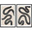 «Black Squiggly Lines over Tan» - ensemble de 2 reproductions sur toile flottantes-98554049-98554050