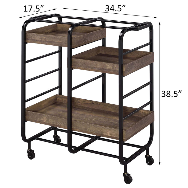 Versatile Serving Cart With Three Customizable Trays For Diverse Needs