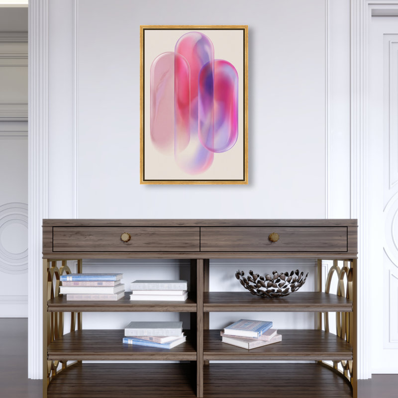 Pink Topaz Gradient Print by Oliver Gal, 37"H x 25"W, Gold Floater Frame