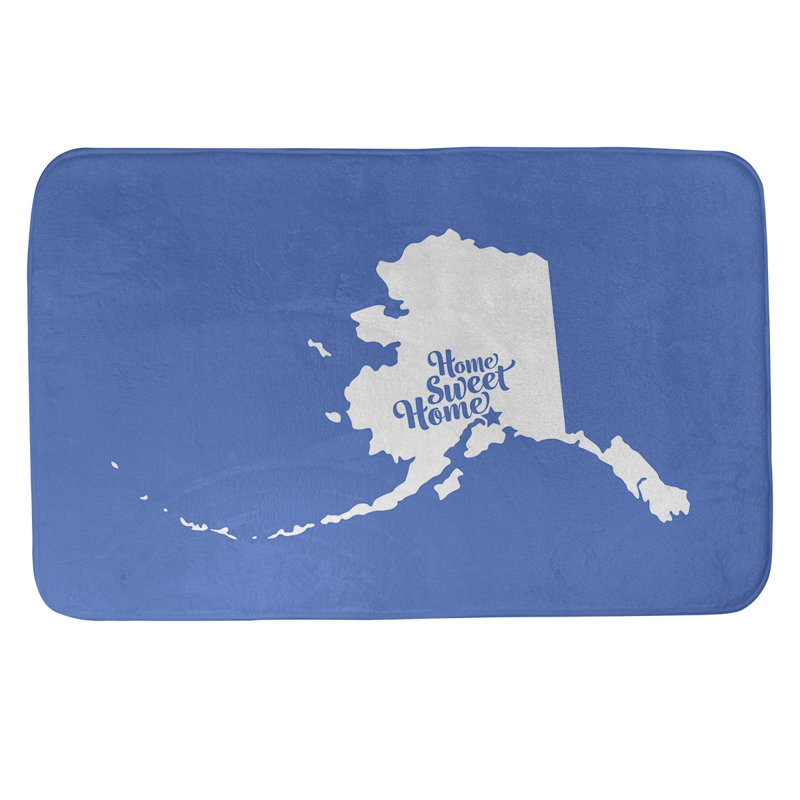 Tapis rectangulaire antidérapant pour salle de bain, L 21 po x L 34 po, Violet, Home Sweet Home Anchorage