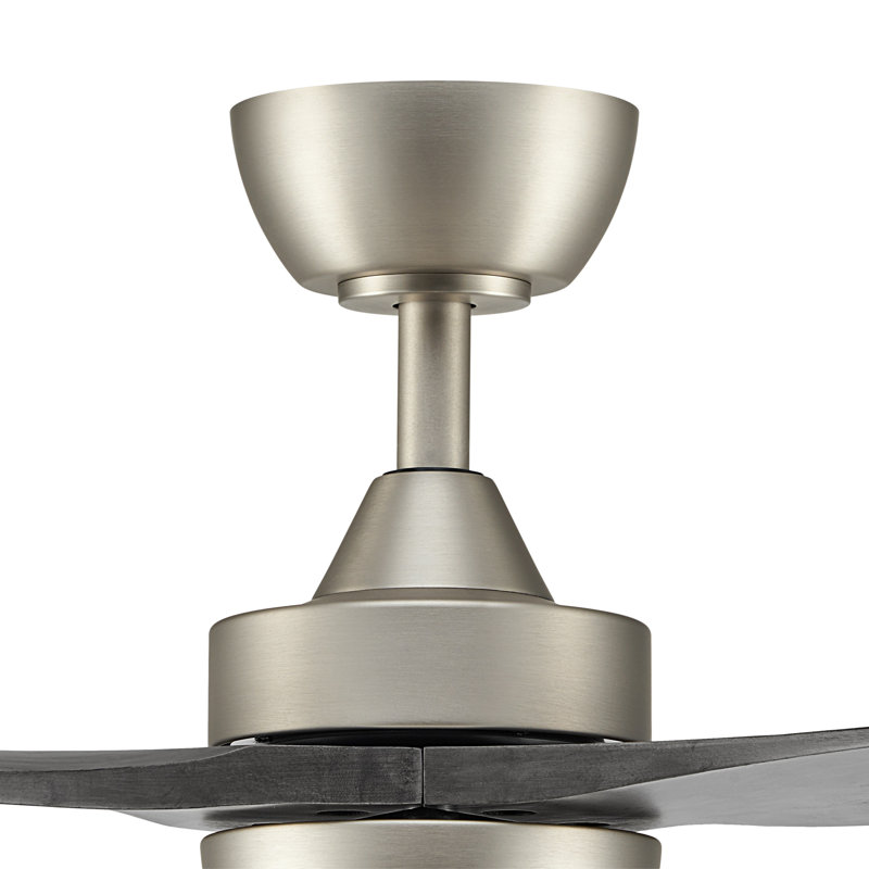 Offie 42" W LED Propeller Ceiling Fan with Remote, Nickel/Gray Wood