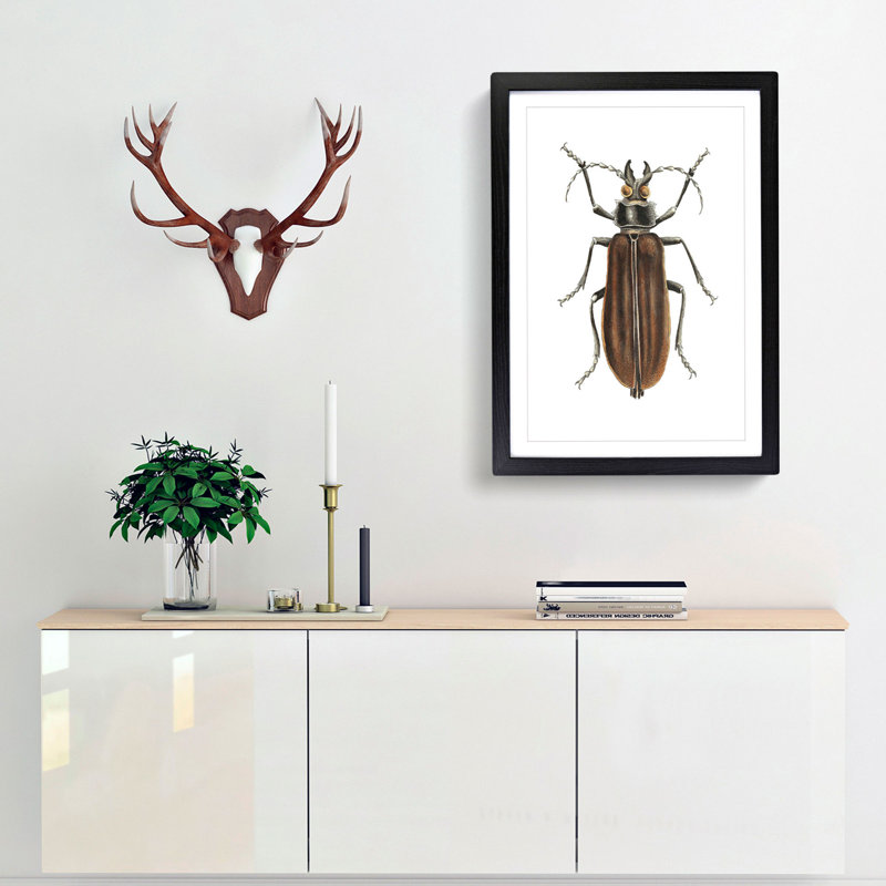 Beetle by George Shaw - Picture Frame Painting, 60cm H x 40cm W x 2cm D, Black