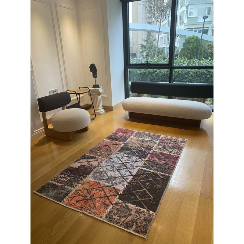 Tapis Kalkedon avec envers antidérapant, Tapis de couloir 3 pi 4 po x 8 pi 3 po