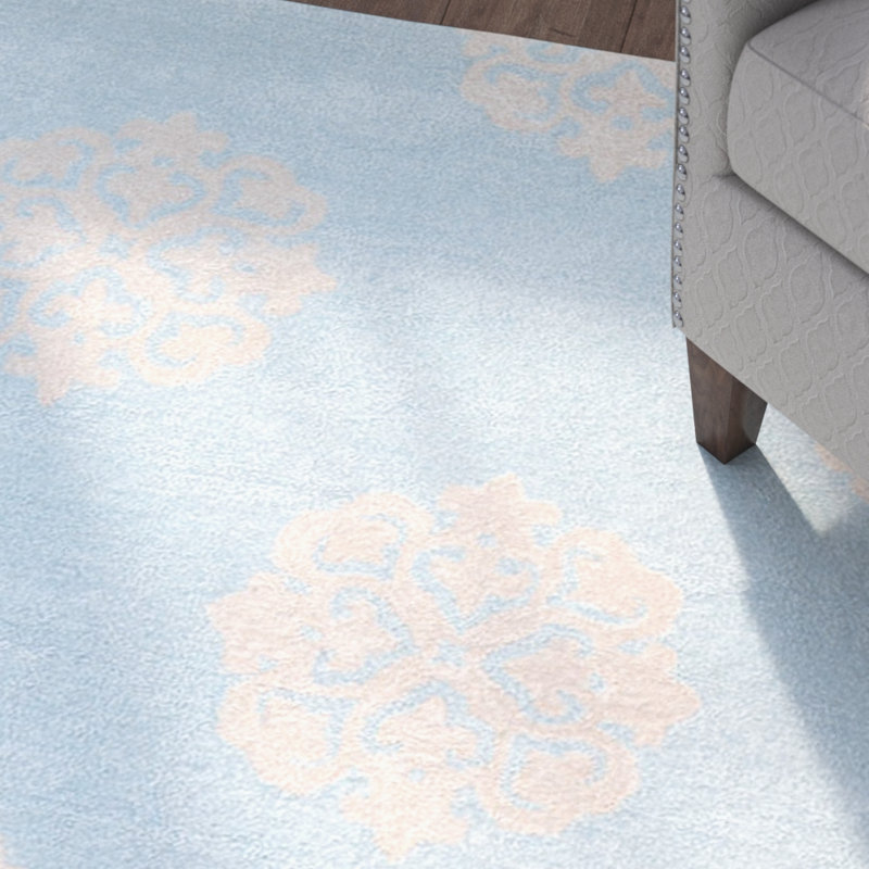 Steve Hand Tufted Wool/Viscose Geometric Rug in Turquoise/Yellow, Runner 2'6" x 10'