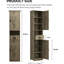 Armoire de rangement grise 69 po avec 2 portes et 1 tiroir. Étagères réglables, pour la salle de bain, le salon, le vestibule, la cuisine, grand tiroir de grange à espace étroit, cuisine polyvalente grise et abondante-525987239