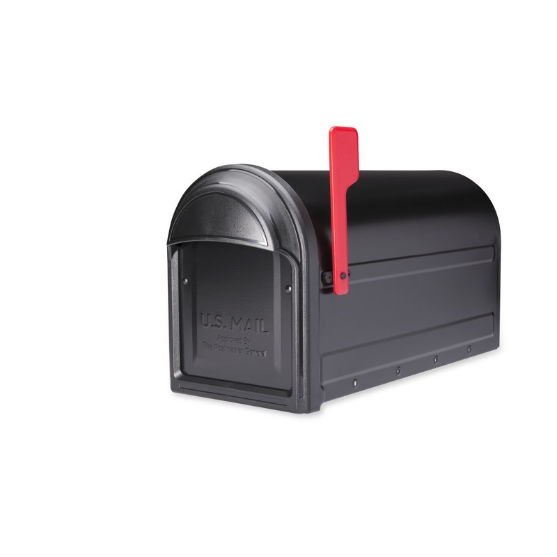 Barrington Black Medium Steel Post Mount Mailbox