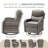 Outdoor Patio Multiple Swivel Rocking Chairs Seating Group With Wicker Fire Pit Table-733966373-733966374