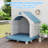 37.72"H Blue Weather-Resistant and Waterproof Resin Dog House With Porch-1649283593
