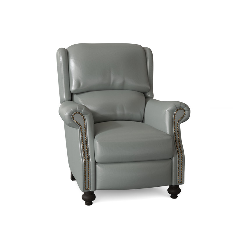 Bancroft Recliner, Aline Fumo Genuine Leather, Cobblestone, French Natural