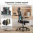 Ergonomic Office Chair, Home Office Desk Chair With Headrest, High Back Computer Chair With Armrests And Adjustable Lumbar Support For Home Office Study Room, Black & Dark Black-1991931328