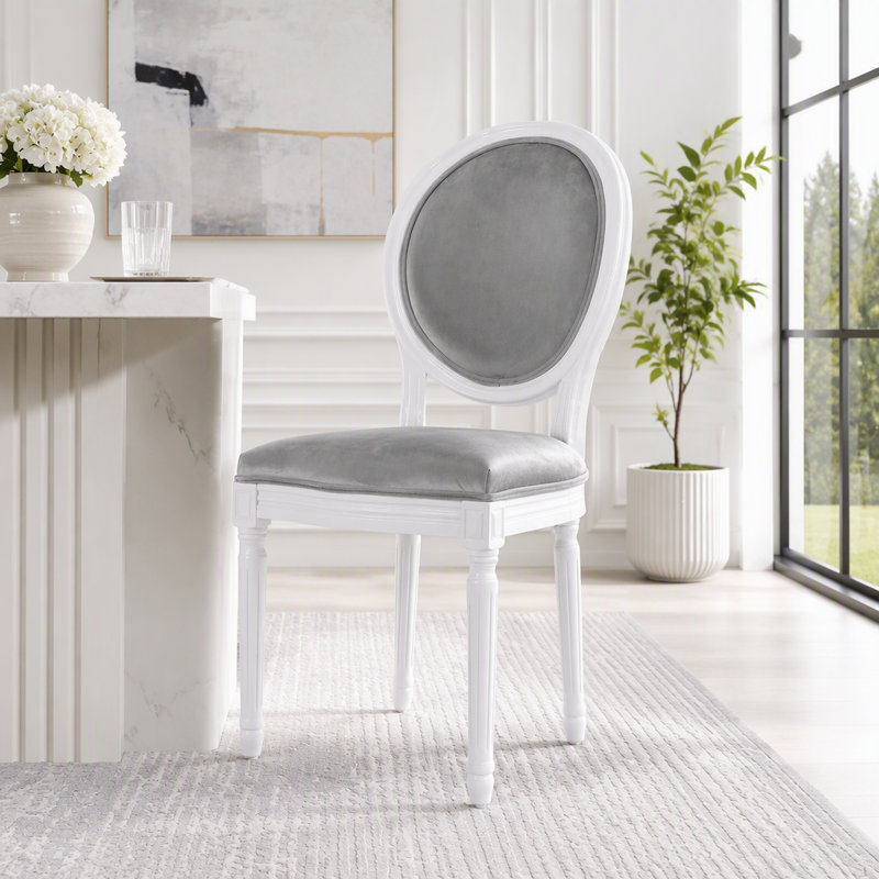 Ensemble de chaises de salle à manger, Gris + blanc