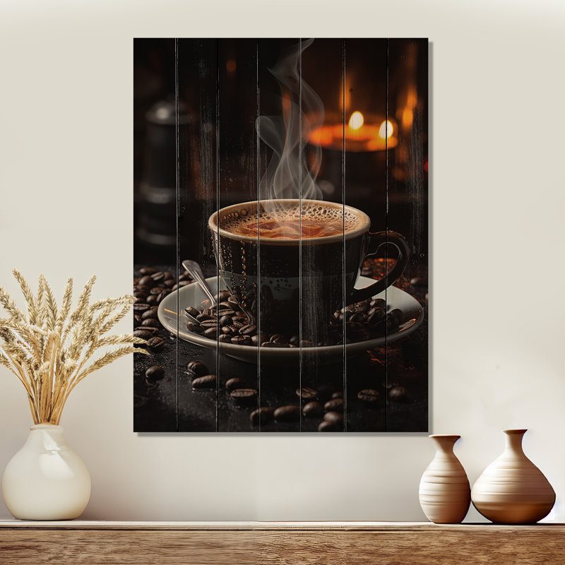 «Cuba Aroma Coffee Harmony I», art mural sur bois de paysage cubain sur bois de pin naturel, H 32 po x l 24 po