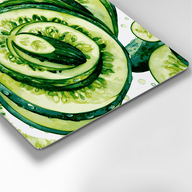 Légumes, concombre, art perse beige en métal, 16" H x 16" W