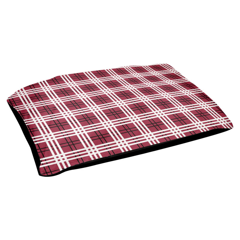 Lit pour chat rectangulaire Arizona designer, Petit L 29,15 po x l 19,5 po, Blanc / rouge / noir