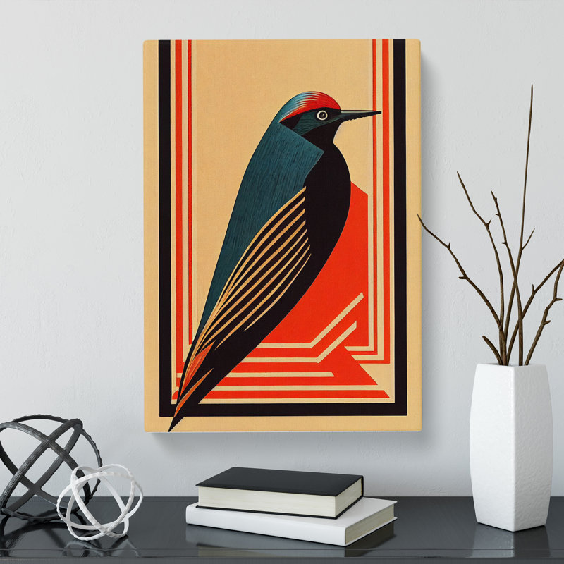 CAN-V0523-2948X Woodpecker Style - Wrapped Canvas Print, 60cm H x 40cm W x 3cm D