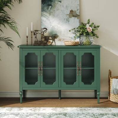 Gurbachan 48-inch Vintage Sideboard with Four Glass Doors by Charlton Home