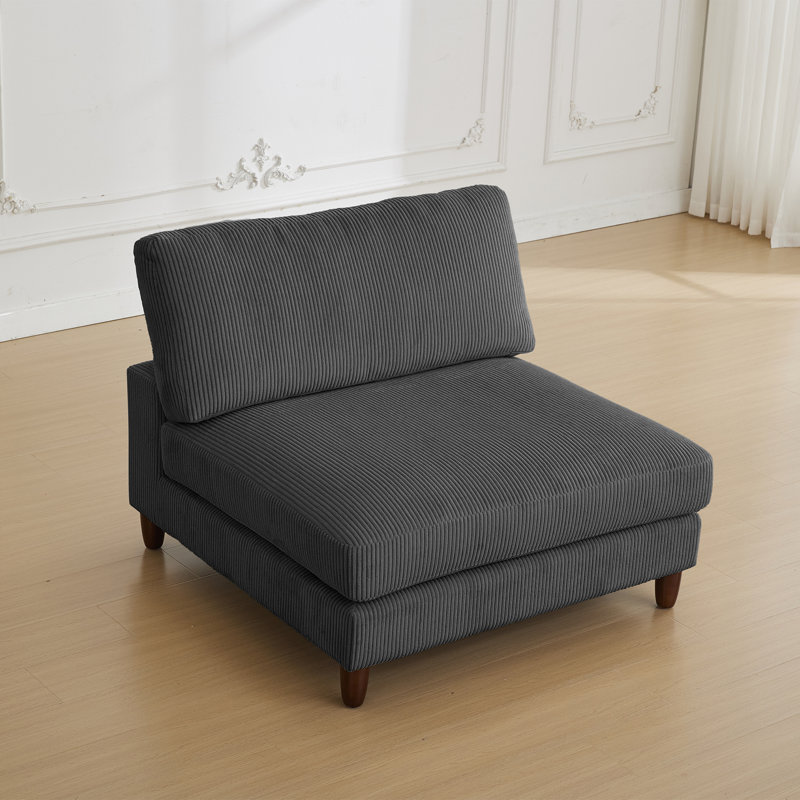 Fauteuil double rembourré sans accoudoirs, Gris